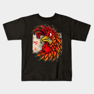 Red Rooster Funny Angry Chicken Gift Kids T-Shirt